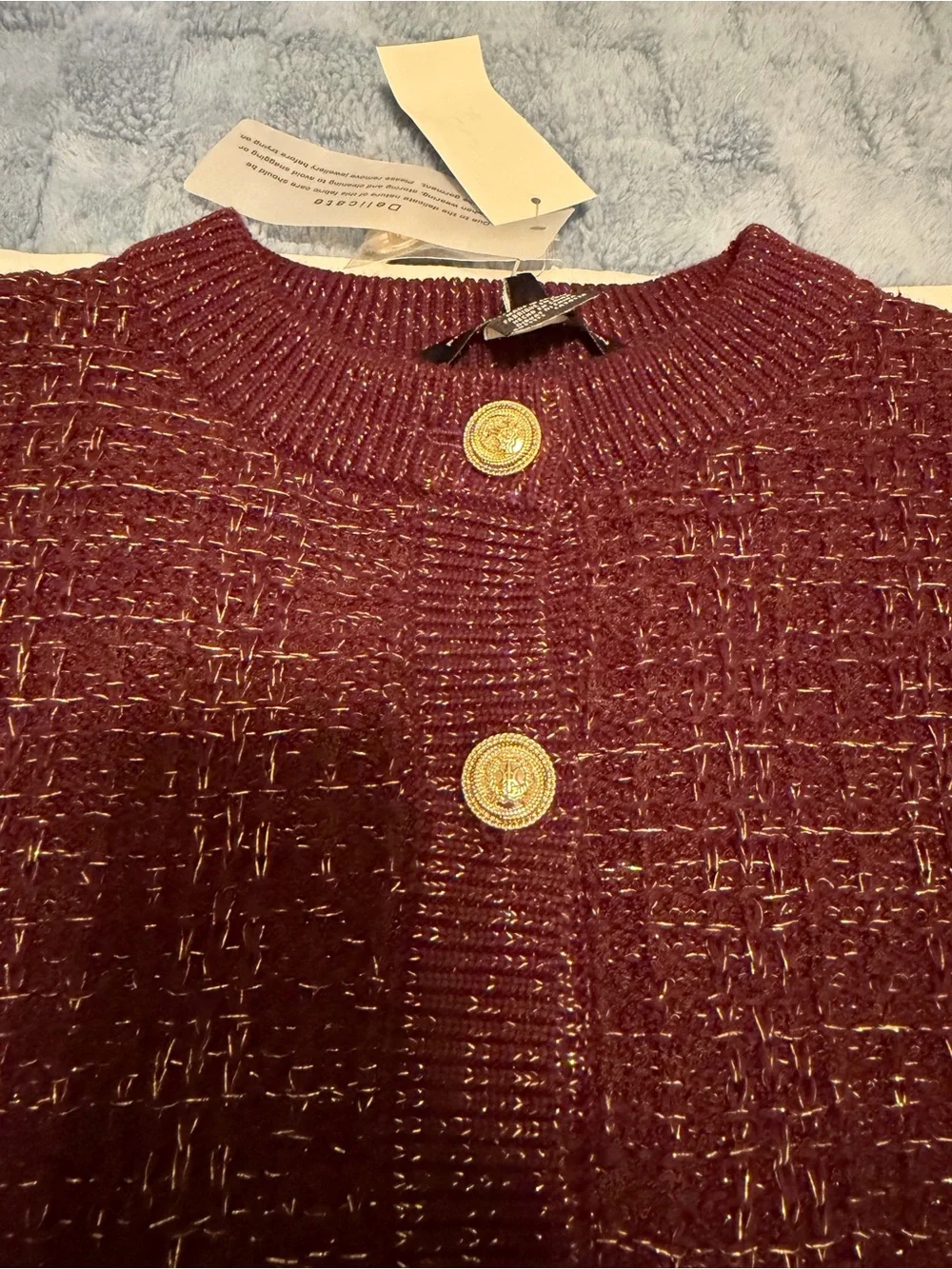 French Connection Metallic Tweed Knit Cardigan NWT! - Picture 6 of 13